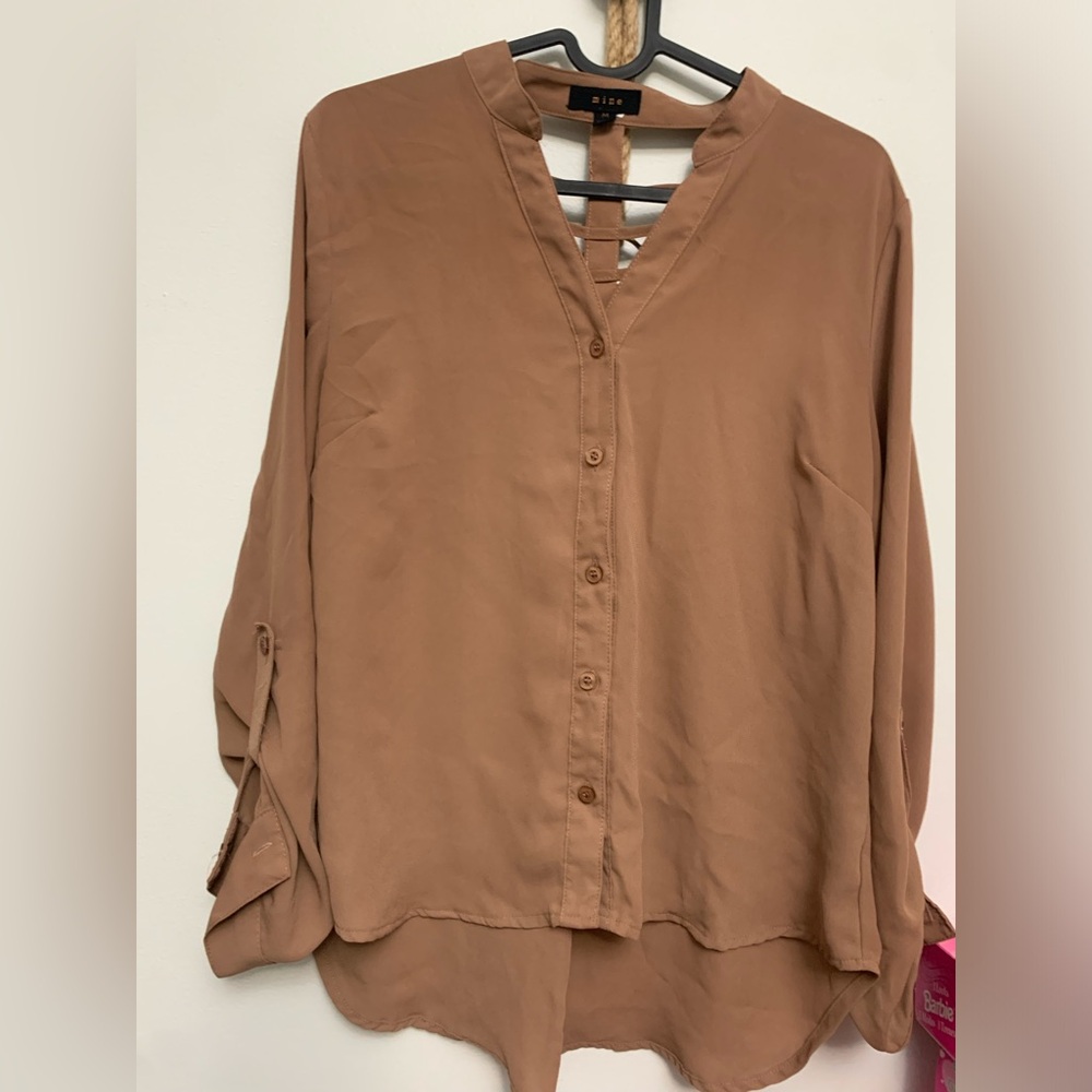 Mine tan button up blouse